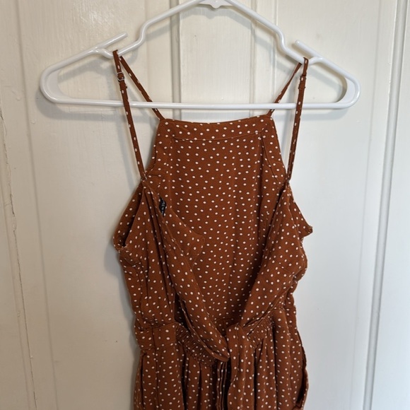 Abercrombie and Fitch Carmel Brown Fawn Polka Dot Jumpsuit - Picture 7 of 7